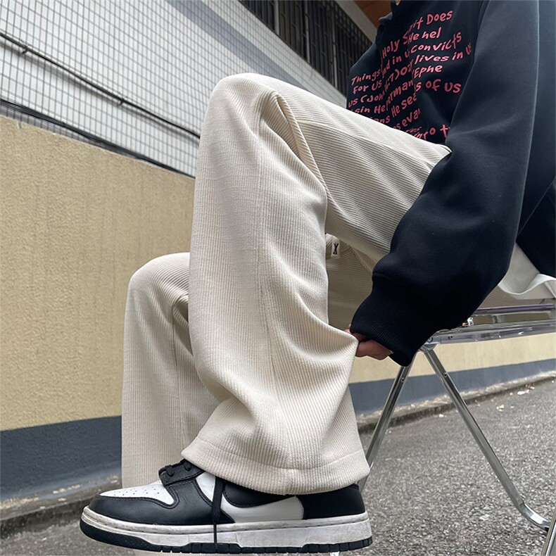 09秋冬款加厚简约微喇裤雪尼尔纯色百搭休闲裤XZ211-1-K2361-P55图片