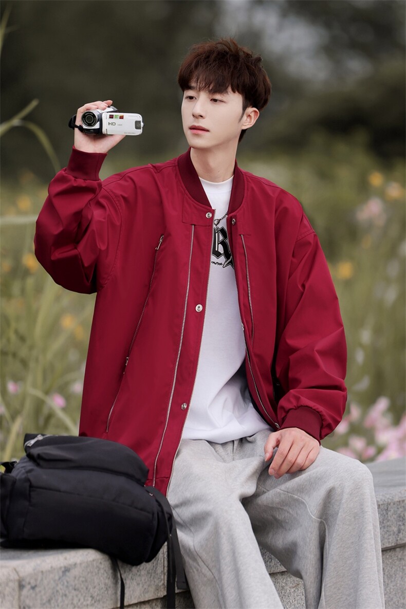 新款港风外景个性棒球服宽松二开夹克男DSA157B-J220-P80,男装夹克,电商A157B