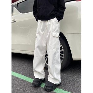 得物品质秋款男工装裤大口袋宽松直筒长裤H0031 P55图片