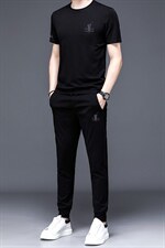 夏季中老年人短袖t恤男士冰丝宽松两件套2023新款中年夏装套装，男装休闲套装，电商B212（原钱塘6029）