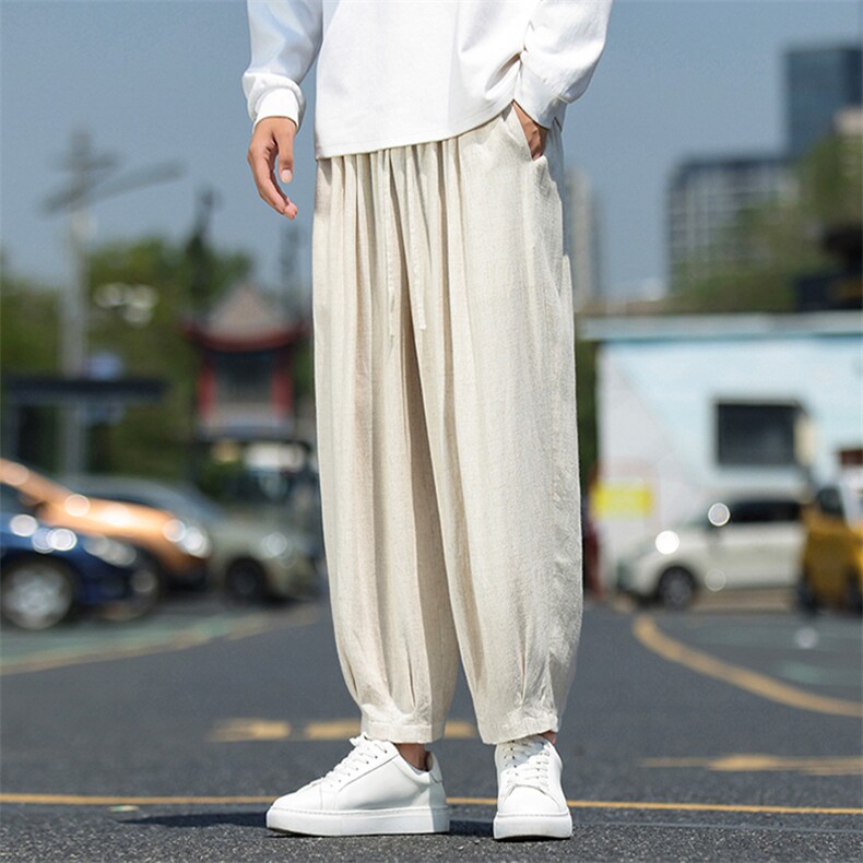 2025秋季亚麻现货大码男士裤子九分长裤风休闲裤子ZK62-70控108,男装休闲裤,电商A021