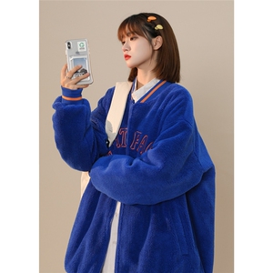 MY203-P110 棒球服羊羔毛棉衣女外套夹棉花加厚棉服厚款控138图片