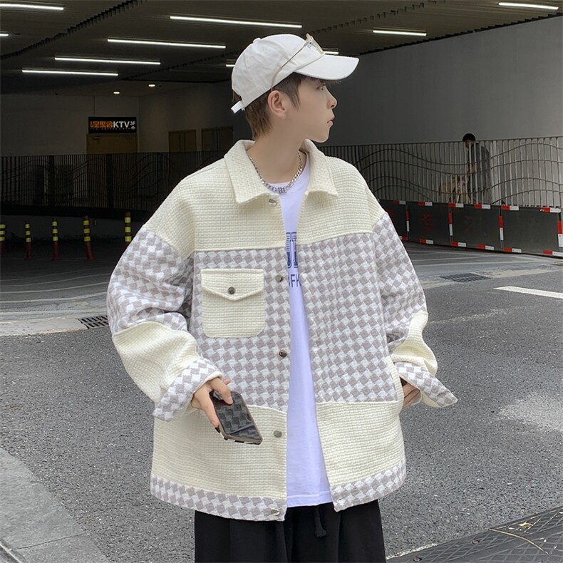 美式高街印花棒球服外套男2024秋季港风潮牌拼接夹克情侣褂,男装夹克,星座716-4
