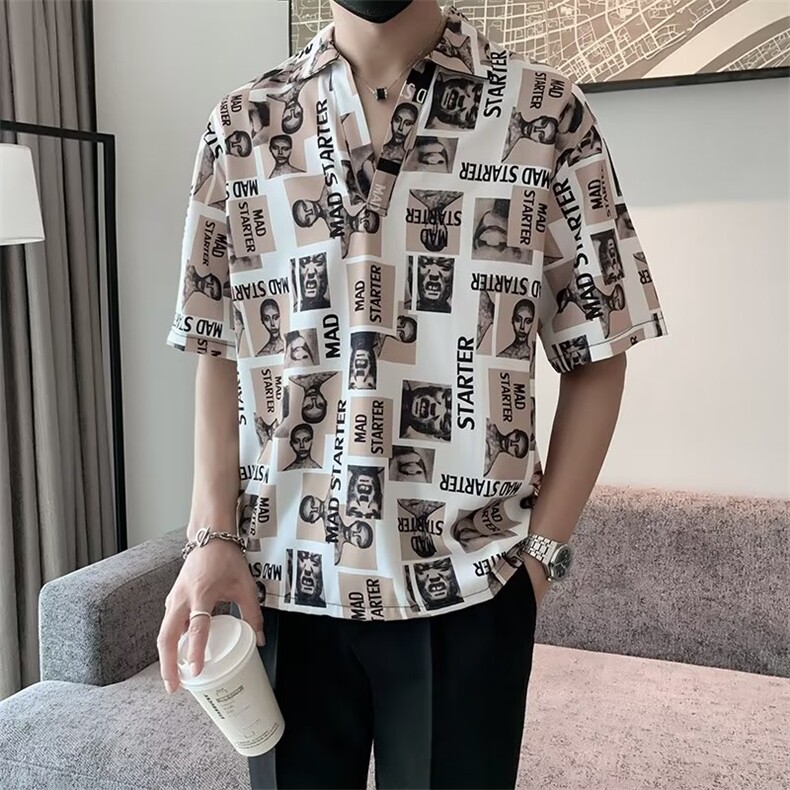 夏季冰丝V领T恤男翻领短袖POLO衫薄款半袖夏装上衣半截袖tC3011,男装T恤,星座1116A-2（原606A-1）
