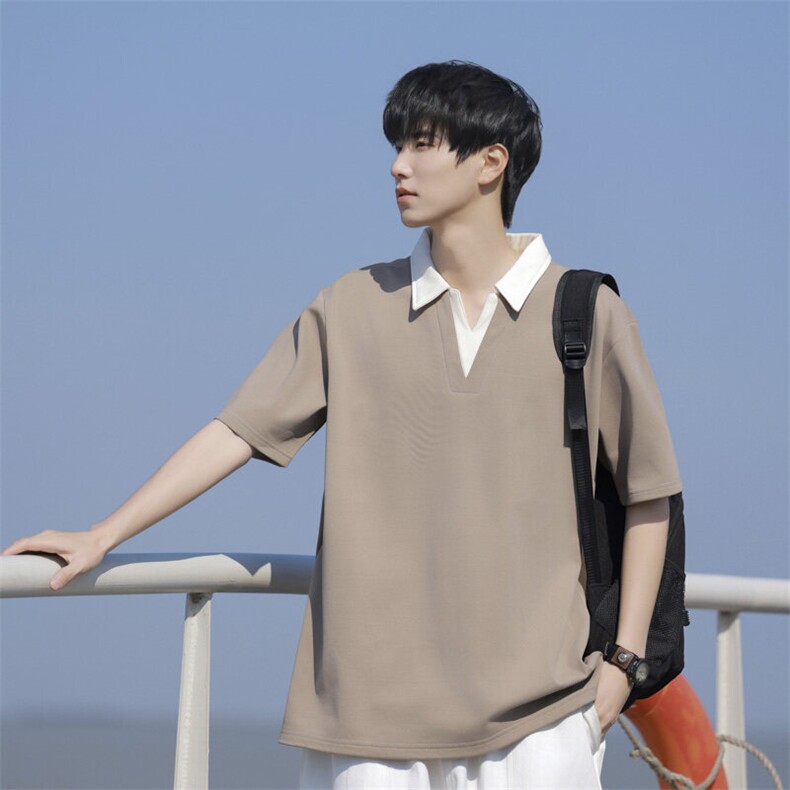 大码公版拼色翻领POLO衫男休闲,男装Polo衫,星座1107-1