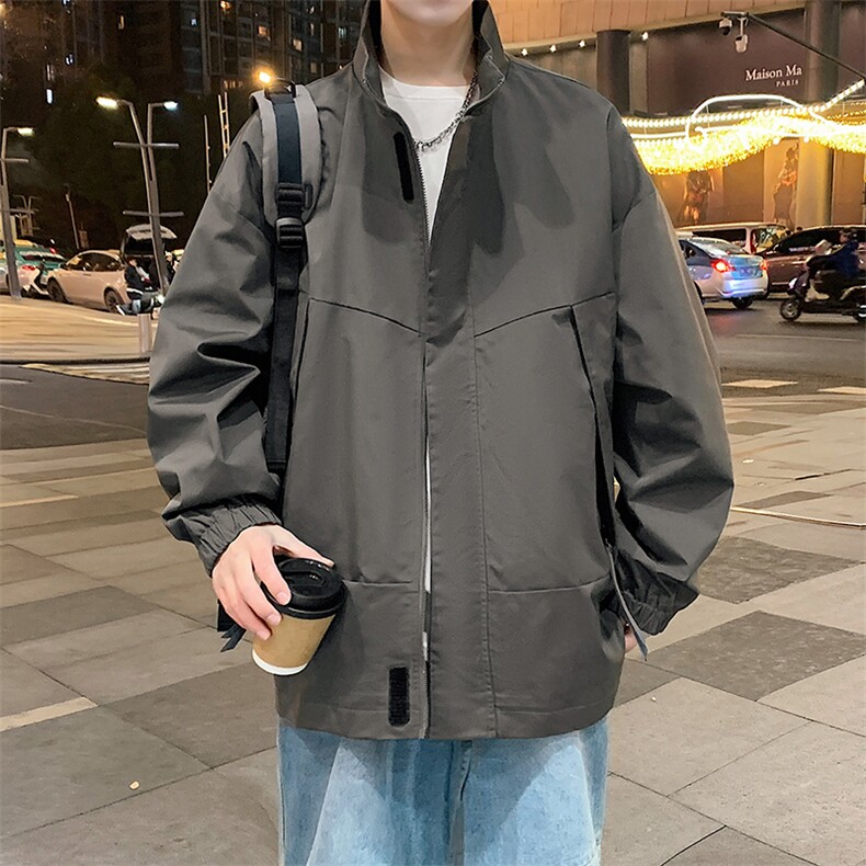 高品质不易褶皱立领防风防水夹克设计拼色外套MYJ24-7804p-65,男装夹克,电商A128