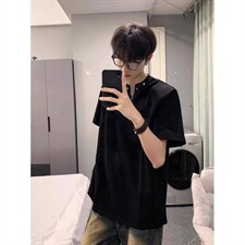 大码肥佬短袖t恤男cleanfit重磅美式高街铆钉设计感半袖LT244-P38，男装T恤，星座1008