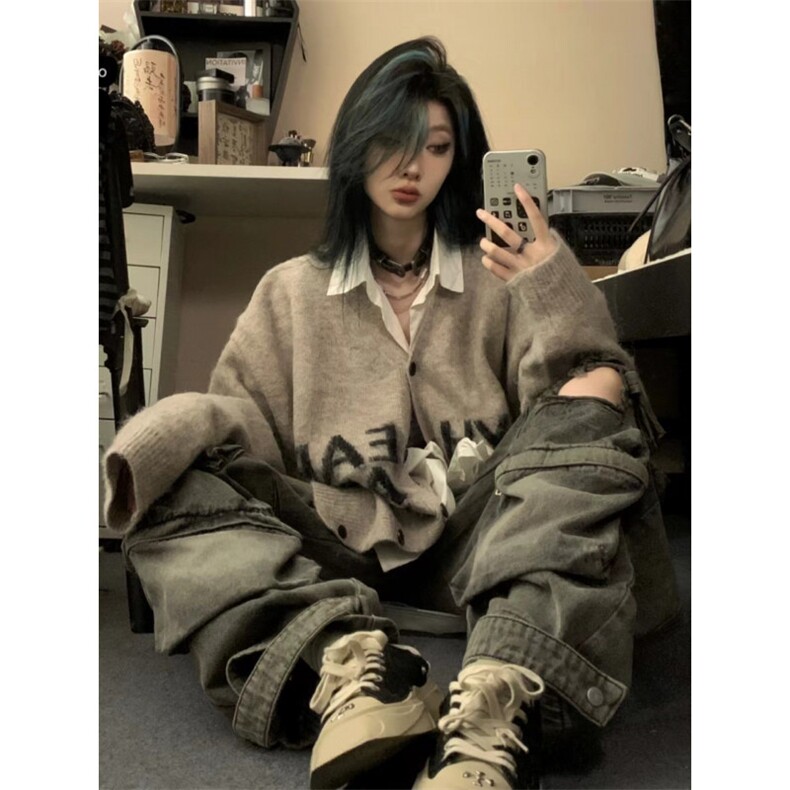 【有货】秋冬高级感慵懒风开衫毛衣男美式针织外套MY452HH-特P58,男装针织衫/毛衣,星座1007（原301D）