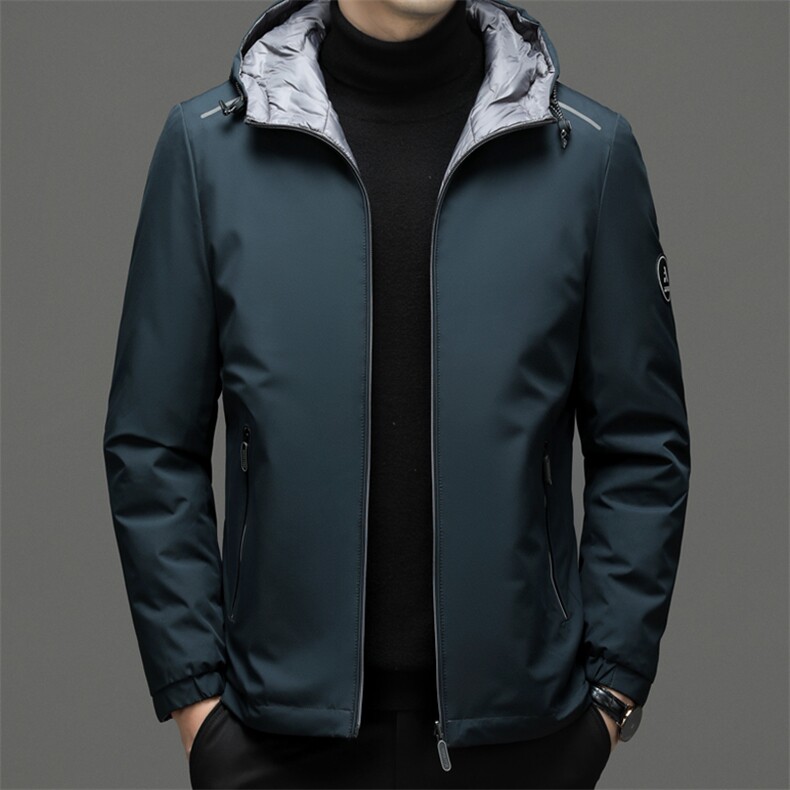 QDA801钱塘2020-2中年男士冬季厚款连帽百搭简约羽绒服P175,男装羽绒服,钱塘207-2