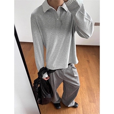 假两件polo衫长袖卫衣男秋季格子拼接正肩卫衣WY011-P45，男装卫衣，星座208-5