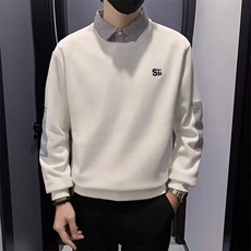 假两件刺绣潮宽松卫衣套头气质时尚潮流青少年休闲WM328，男装卫衣，星座1116A-2（原606A-1）