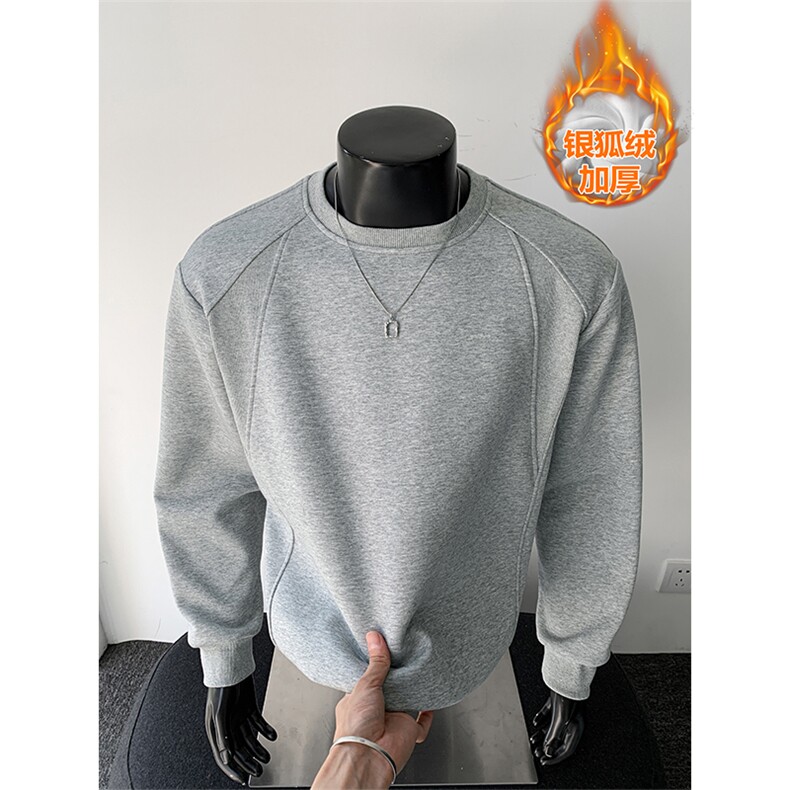 重磅420g曼巴棉保暖银狐绒正肩男宽松卫衣W5192J加绒-特P45控88，男装棉衣，电商A001