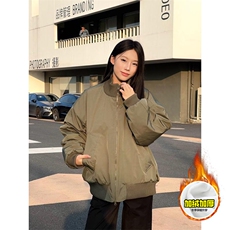 棉衣5W件现货冬季美拉德立领飞行夹克廓形高街棒球服加棉加厚外套，男装夹克，电商A486