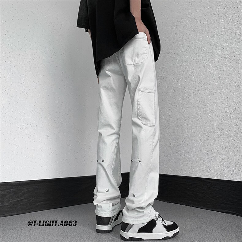 2023春夏季美式高街新款弹力直筒工装休闲牛仔裤货号K675P65,男装休闲裤,电商A063