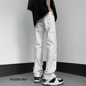 2023春夏季美式高街新款弹力直筒工装休闲牛仔裤货号K675P65