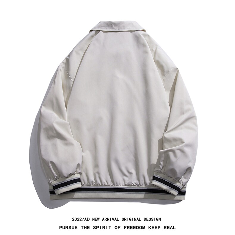 白底23春季时尚潮流字母印花翻领棒球服夹克外套G724P65控88,男装夹克,电商A247-1
