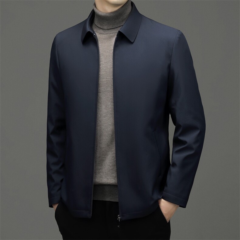 男士翻领羽绒服冬季新款中年商务休闲上衣加厚保暖可脱卸内胆外套,男装羽绒服,电商B212（原钱塘6029）