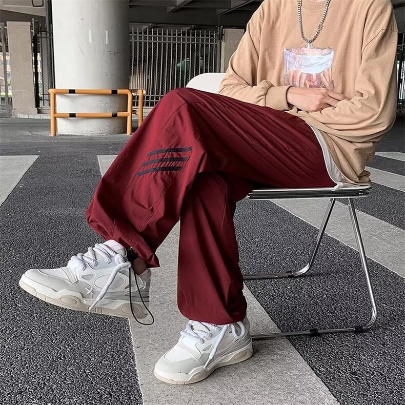 美式机能尼龙冲锋裤子vibe风直筒长裤男速干宽松伞兵裤CK1668-P35,男装休闲裤,星座1008