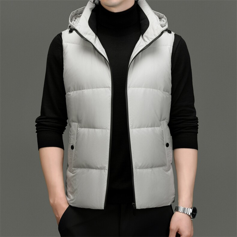 DF2377钱塘2020-2时尚休闲简约有帽冬季厚款中年男士羽绒服P148图片