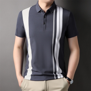 夏季保罗丅恤衬衫领中年衣服Polo衫男士短袖商务休闲翻领半袖体恤图片