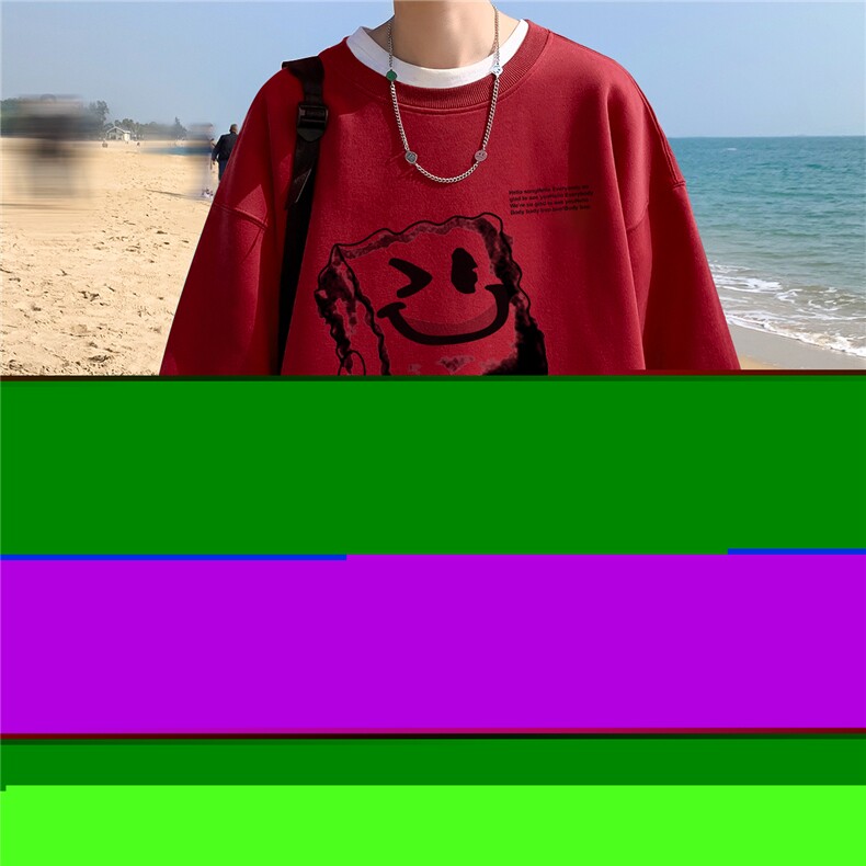 ！直播品质重磅宽松港风海绵宝宝印花圆领卫衣WY114-特p28,男装卫衣,星座508（原C305）