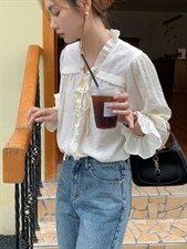 WC0014褶皱系带荷叶边小衫，其它，BD