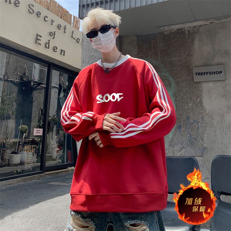 抖音得物高品质重磅全棉二开支持退换360克宽松织带圆领卫衣0518,男装卫衣,电商A486