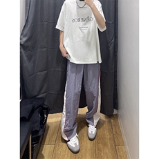 美式高街hiphop速干拼接运动微喇休闲裤货号K2315P45，男装休闲裤，电商A063