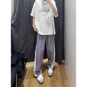 美式高街 hiphop速干拼接运动微喇休闲裤货号K2315P45图片