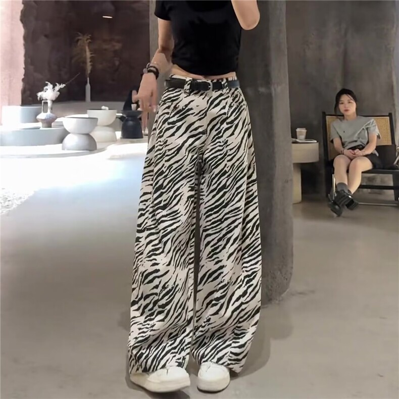 Liegee时尚潮流斑马纹印花窄口长裤显瘦百搭CHENSHOP设计师,男装休闲裤,四季星座505