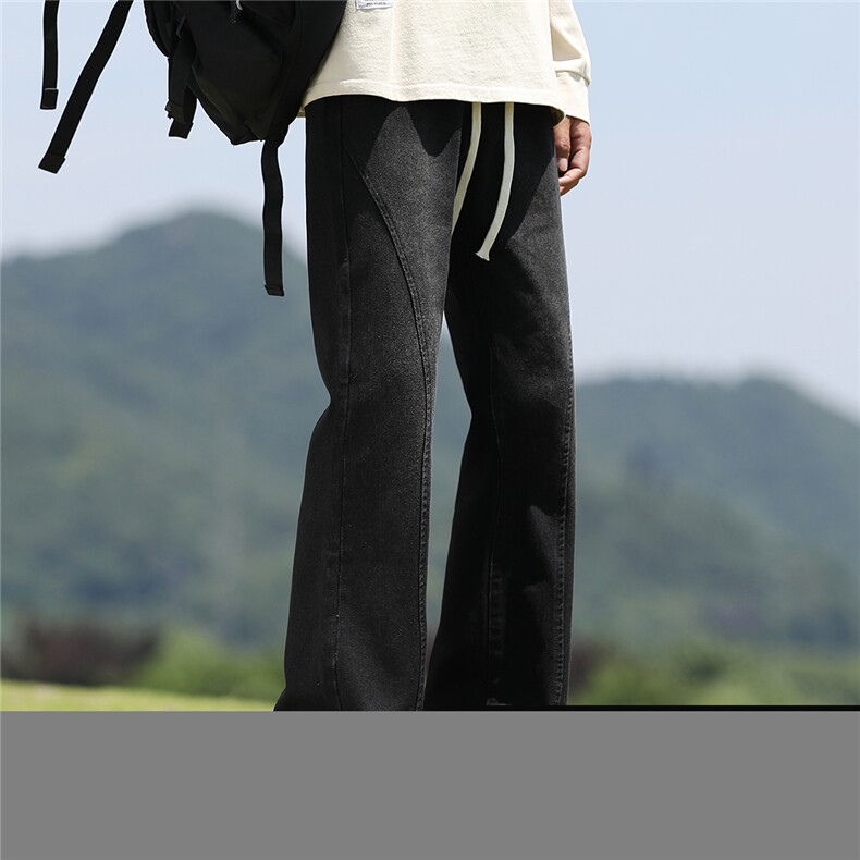 春季新款潮流百搭微喇牛仔裤男美式水洗复古牛仔裤男G156-特批35，男装牛仔裤，星座910