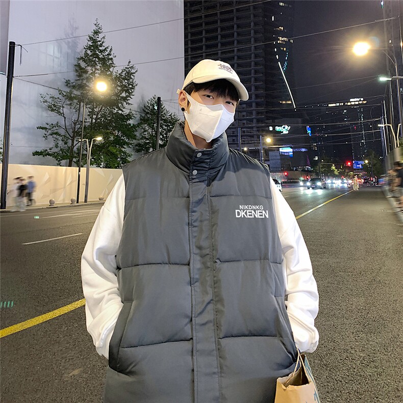 夜景50新标时尚字母印花宽松保暖羽绒马甲A247-MJ617 P115控158图片