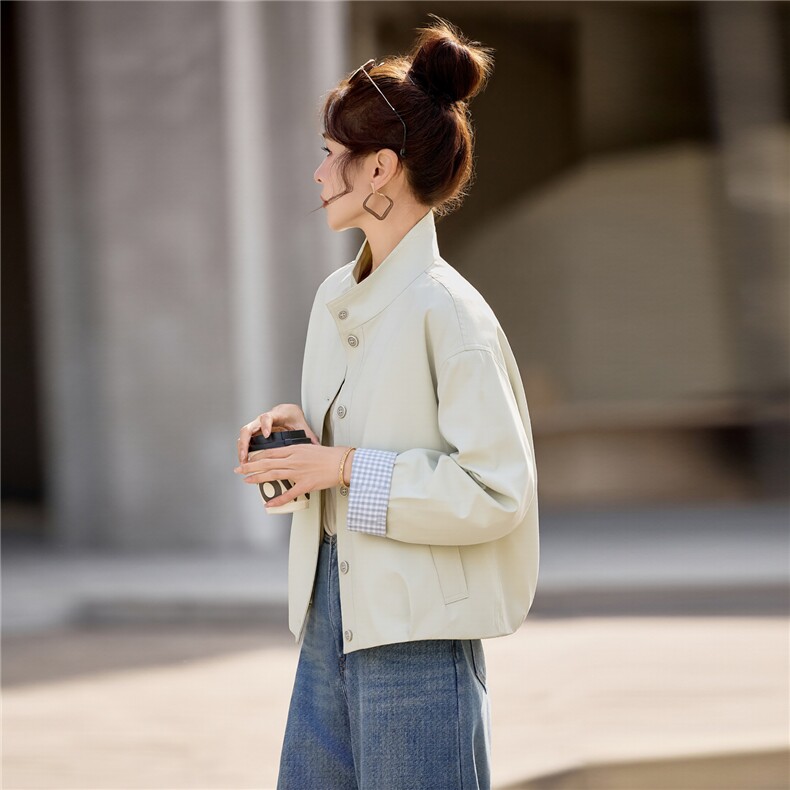 小个子短外套女2026年春季女士标准短款纯色25-29周岁上衣,女装短外套,悦祺