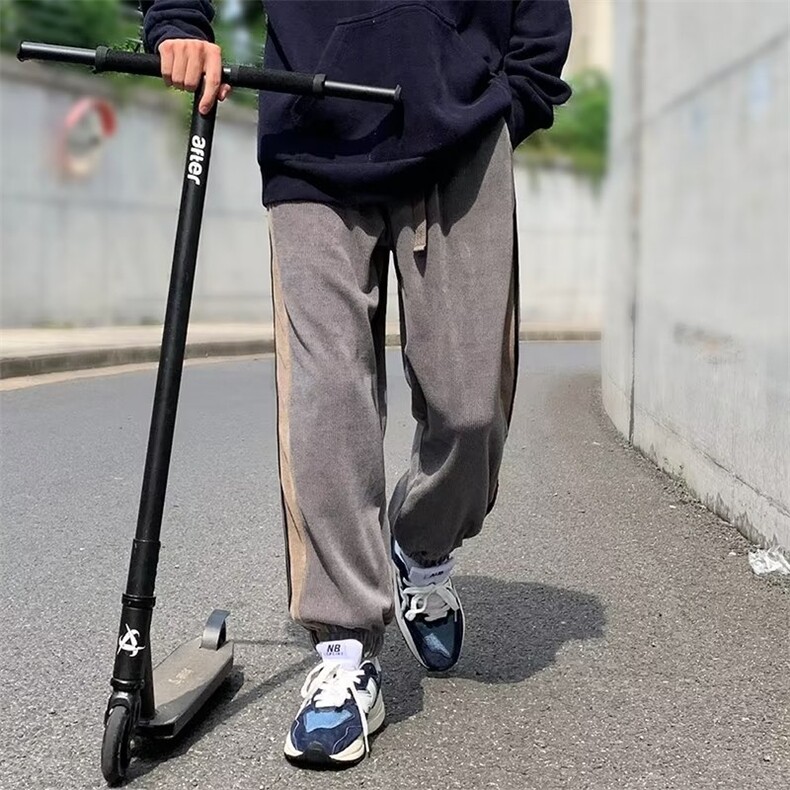 男秋季新款港风休闲裤男卫裤潮牌束脚长裤G32P40图片