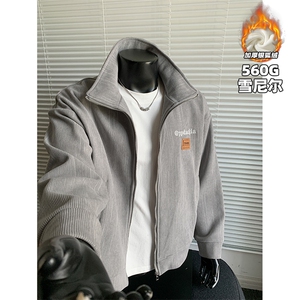 高品质560g雪尼尔保暖银狐绒立领夹克外套J5250J加绒-特P65控118图片