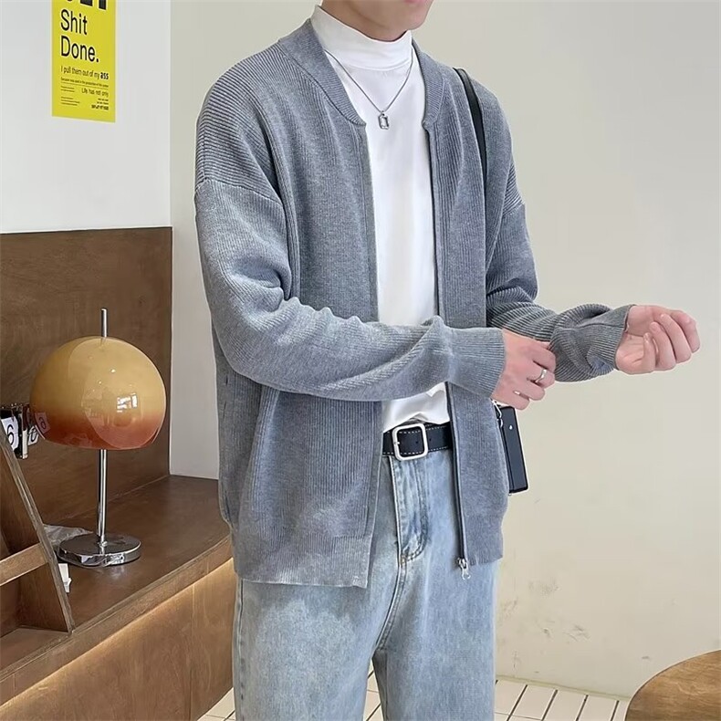 早秋新款男士拼接撞色长袖针织毛衣外套B15P52,男装针织衫/毛衣,星座1116-2