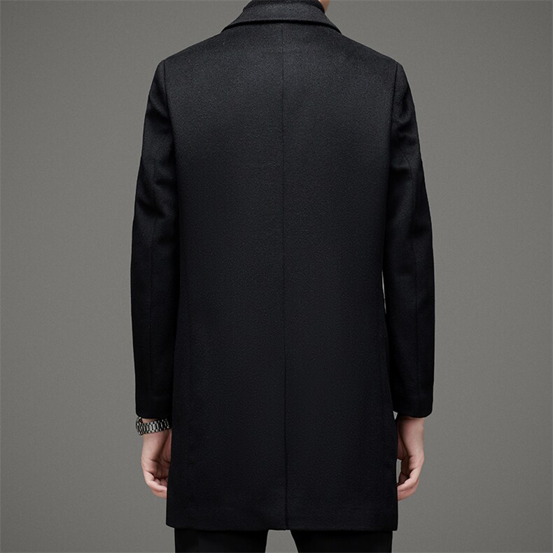 秋冬新款风衣男士西服领大衣男中长款休闲时尚毛呢MSNA18806-P360，男装毛呢大衣，电商B212（原钱塘6029）