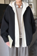 秋装新款拼色男士毛呢港风连帽夹克外套A071-JK10-P108，男装夹克，电商A071