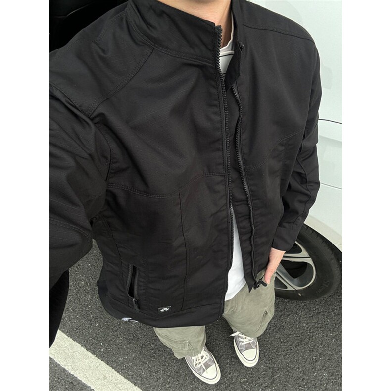2025春秋季新款立领褂子工装男士夹克外套休闲时尚上衣服户外男,男装夹克,四季星座505