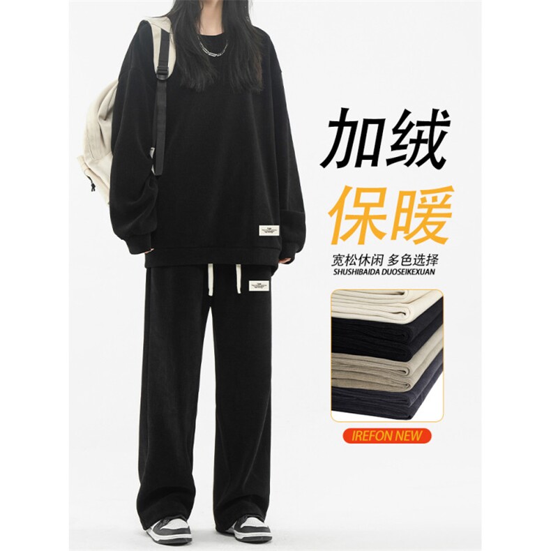 抗皱加绒百搭休闲套装重磅条绒TZ818-常规特批98加绒特批118,男装休闲套装,星座718