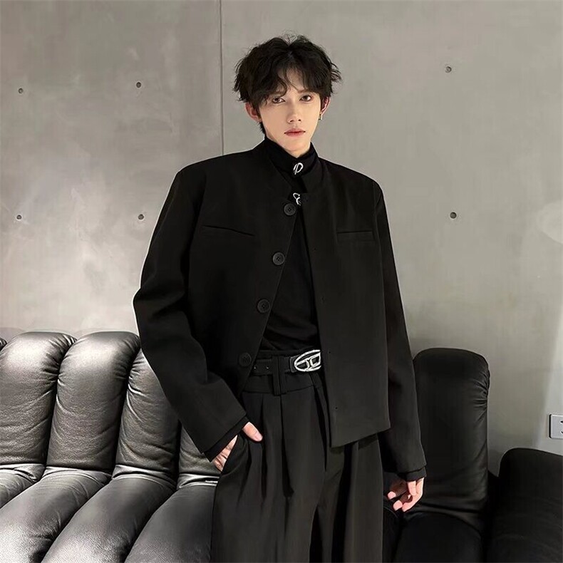 网络图现货韩版港风潮流帅气宽松百搭男士休闲西服JXZ34-P75,男装西服,星座715-7