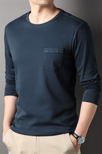 G2617男式2023年秋季新款T恤衫男长袖圆领青年休闲体恤P55图片