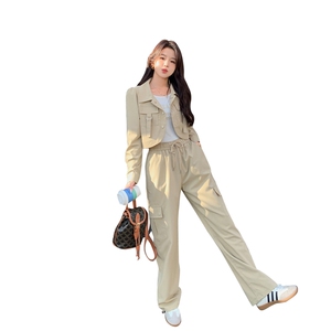 春季新款时尚潮流女装套装 显瘦百搭休闲两件套图片