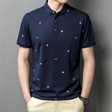 2023夏季新款短袖t恤男士夏装冰丝polo衫衣服中老年男装体恤上衣，男装T恤，电商B212（原钱塘6029）