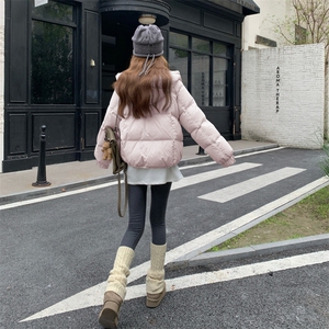 现货新款东大门加厚保暖羽绒服百搭连帽面包服女装外套图片