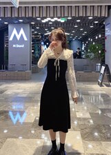 新款拼接连衣裙，女装连衣裙，沐依惜(2F)