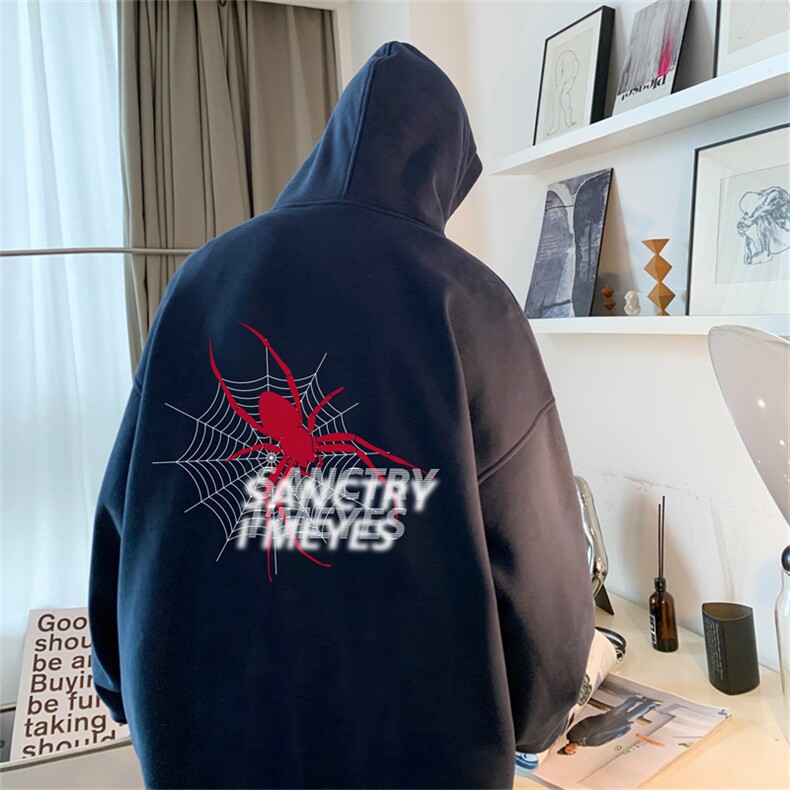 抖音品质23/秋季320G华棉男士连帽大码印花卫衣WYH3251-P45控68,男装卫衣,电商B370