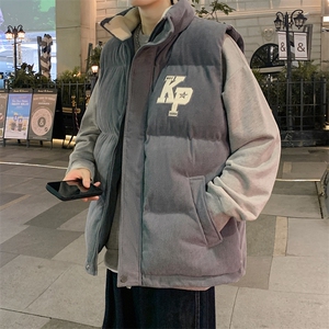 冬季新款港风PU皮贴布绣毛巾绣加绒加厚棉背心6618-P88图片