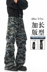 迷彩裤子男生190高个子加长工装裤直筒休闲卫裤阔腿运动裤KZ086，男装休闲裤，电商B312