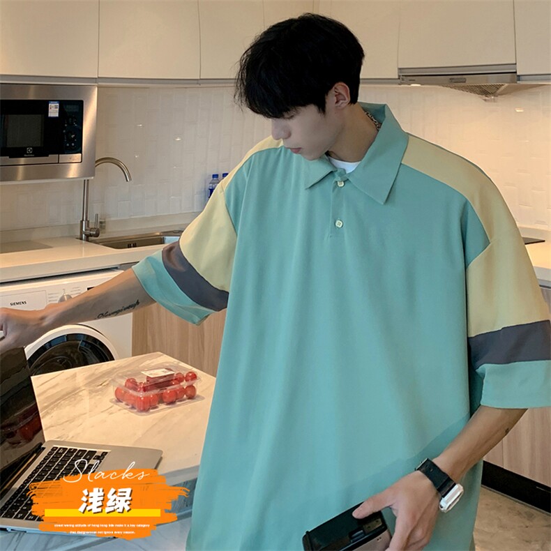 2023夏季新款短袖男潮流港风polo衫百搭半袖zdp2301-P40控58,男装Polo衫,星座717